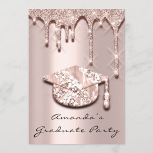 Invitation Glam effet 3D Rose de poudres pour Casquette