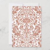 Invitation Glam Elegant Faux Rose Gold Parties scintillant Ma (Dos)