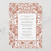 Invitation Glam Elegant Faux Rose Gold Parties scintillant Ma (Devant / Derrière)