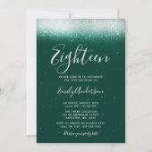 Invitation Glam Emerald Green 18e anniversaire (Devant)