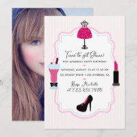 Glam Fashion Diva Anniversaire Fête Photo Invitati