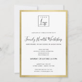 INVITATION GLAM FAUX GOLD FOIL VOTRE ATELIER LOGO GALA EVENT (Devant)