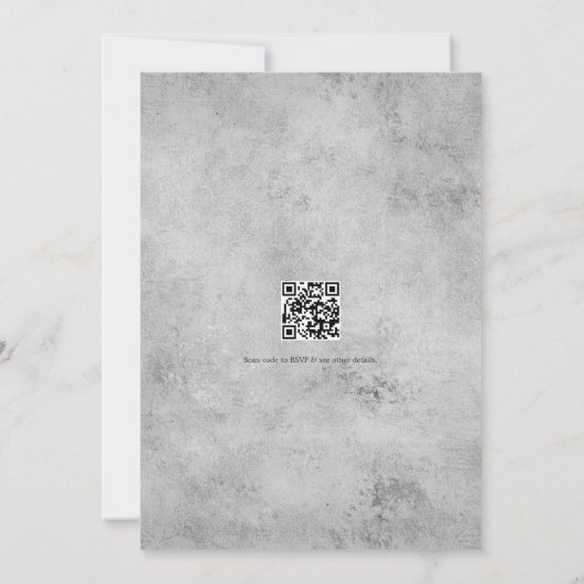 Invitation Glam Faux Holographique Agate Géode Mariage QR Cod (Dos)