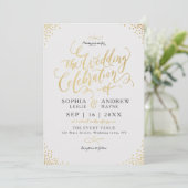 Invitation Glam faux or parties scintillant calligraphie vint (Debout devant)