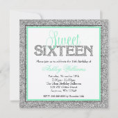 Invitation Glam Faux Parties scintillant Monnaie d'argent Suc (Devant)