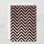 Invitation Glam Faux Rose Gold Chevron et Black Mariage (Dos)