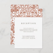 Invitation Glam Faux Rose Gold Parties scintillant Damask Réc (Devant / Derrière)