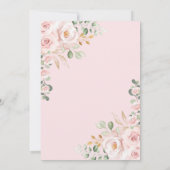 Invitation Glam féminin Blush Floral Pink Gold 3e anniversair (Dos)