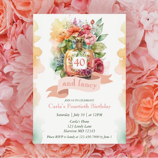 Invitation Glam Fourty et Fancy Fabulous Anniversday