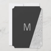 Invitation Glam géométrique noir argent parties scintillant f (Dos)