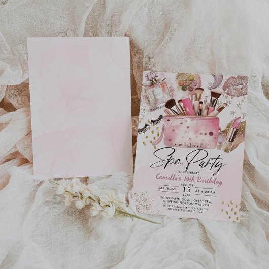 Invitation Glam Girl Anniversaire Spa