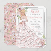 Invitation Glam Girl Bride Fête des mariées (Devant / Derrière)