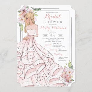 Invitation Glam Girl Bride Fête des mariées