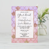 Invitation Glam Girl Rose or Parties scintillant sirène échel (Debout devant)