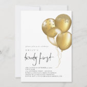 Invitation Glam Gold Balloons 21e fête d'anniversaire (Devant)