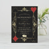 Invitation Glam Gold Black Great Gatsby 20s Bachelor Party (Debout devant)