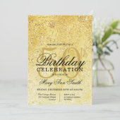 Invitation Glam Gold & Black Parties scintillant 50e annivers (Debout devant)