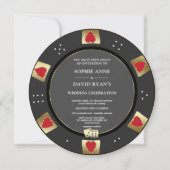 Invitation Glam Gold Black Poker Chip Casino QR Code Mariage (Devant)