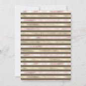 Invitation Glam Gold Blush Pink Brown Stripes Fête des mariée (Dos)