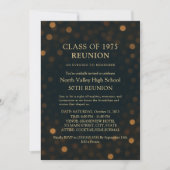 Invitation Glam Gold Bokeh Lights High School Class Reunion (Devant)