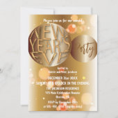 Invitation Glam Gold Bronze Fête de la Réveillon du Nouvel An (Devant)