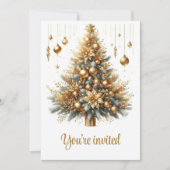 Invitation Glam Gold Christmas Glamorous Holiday Party (Devant)