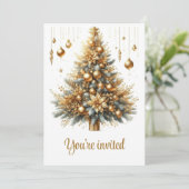 Invitation Glam Gold Christmas Glamorous Holiday Party (Debout devant)