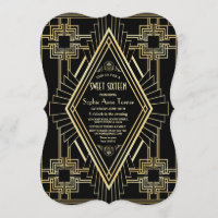 Glam Gold et Black Great Gatsby Sweet 16
