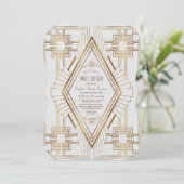 Invitation Glam Gold et blanc Great Gatsby Sweet 16 (Debout devant)