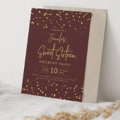 Invitation Glam Gold Faux Foil Dots Sweet 16 Party Bourgogne