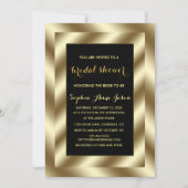 Invitation Glam Gold Foil et Black Fête des mariées Invitatio (Devant)