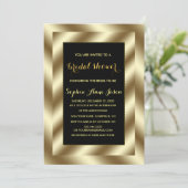 Invitation Glam Gold Foil et Black Fête des mariées Invitatio (Debout devant)