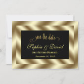 Invitation Glam Gold Foil et Black Wedding Enregistrer la dat (Dos)
