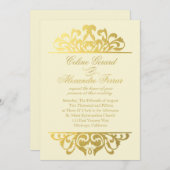 Invitation Glam Gold Foil Mariage | or d'ivoire (Devant / Derrière)
