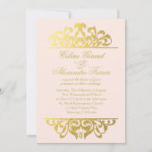 Invitation Glam Gold Foil Mariage | or roux (Devant)