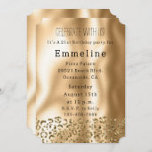Invitation Glam Gold Glitzy Leopard (Devant / Derrière)