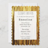 Invitation Glam Gold Glitzy Sparkhe Stripes (Devant)