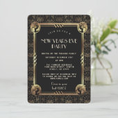 Invitation Glam Gold Great Gatsby 20's New Year's Eve Party (Debout devant)