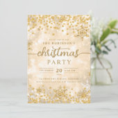 Invitation Glam Gold Hiver Diamants de neige Noël (Debout devant)