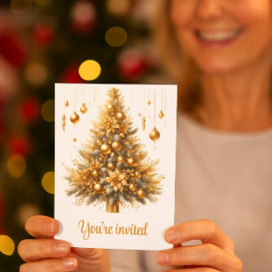 Invitation Glam Gold Noël Fête de fin d'année Glamour 