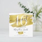Invitation Glam Gold Paint Paint Sweet 16e anniversaire (Debout devant)