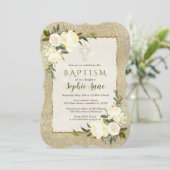 Invitation Glam Gold Parties scintillant Blanc Floral Invitat (Debout devant)