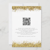 Invitation Glam Gold Parties scintillant bordures Script QR C (Dos)