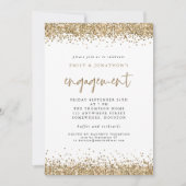Invitation Glam Gold Parties scintillant Frontières Fiançaill (Devant)