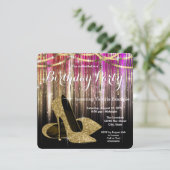 Invitation Glam Gold Parties scintillant haute talon chaussur (Debout devant)