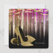 Invitation Glam Gold Parties scintillant haute talon chaussur (Dos)