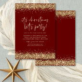 Invitation Glam Gold Parties scintillant Noël Lets Party Bour