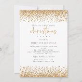 Invitation Glam Gold Parties scintillant Noël Party Blanc (Devant)