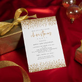 Invitation Glam Gold Parties scintillant Noël Party Blanc