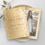 Invitation Glam Gold Parties scintillant photo SURPRISE Sweet<br><div class="desc">Elégant Sweet sixteen Anniversaire invitation modèle Gold Parties scintillant Confetti,  personnalisé Photo & script de typographie moderne.</div>